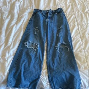 wide leg, high rise jeans